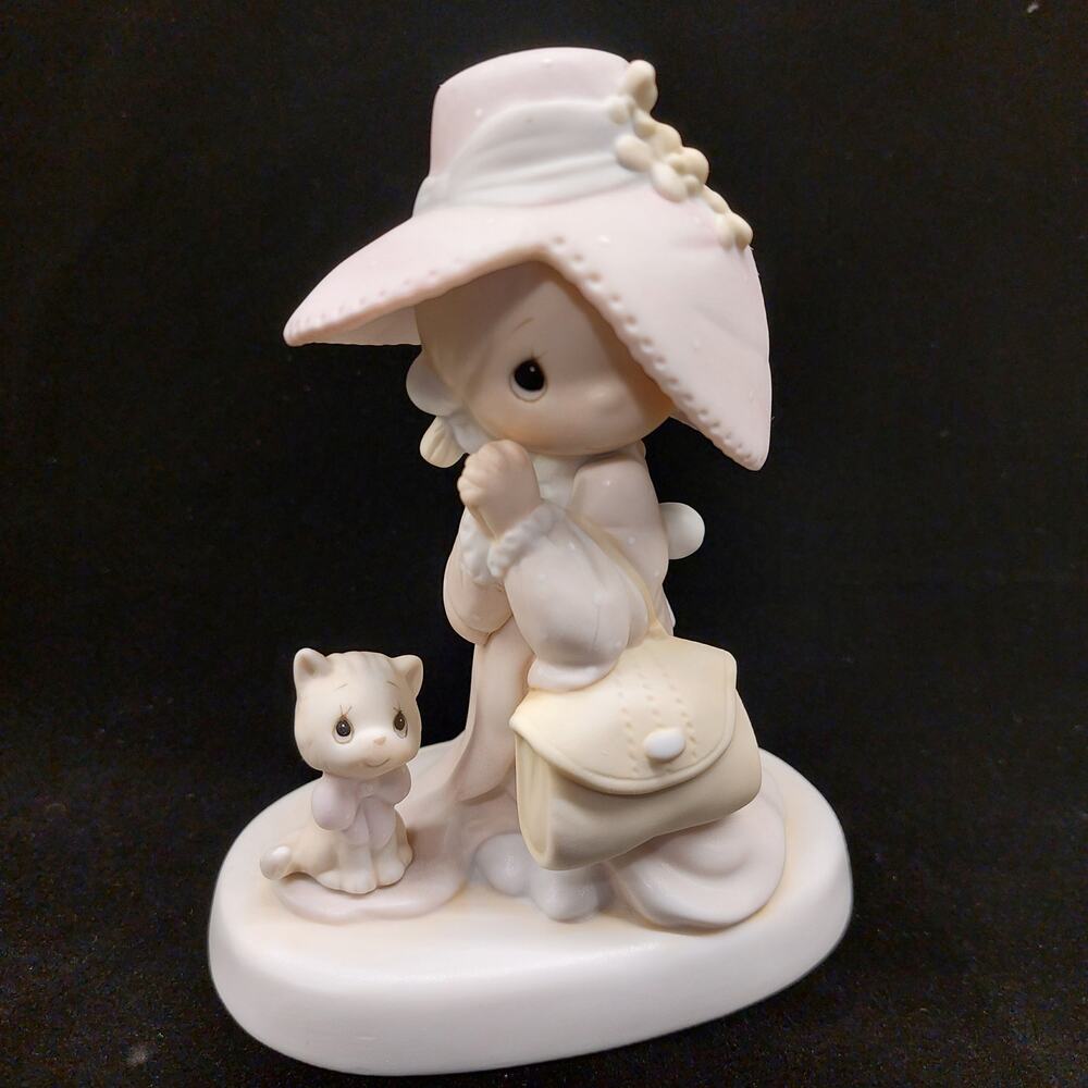 Precious Moments To A Very Special Mom E-2824 Vintage 1987 Figurine Girl Cat